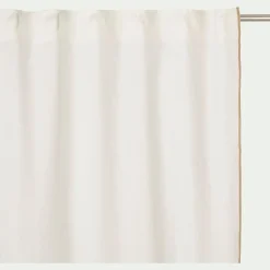 Rideau à passants cachés en lin finition point de bourdon 140x250cm - blanc écru