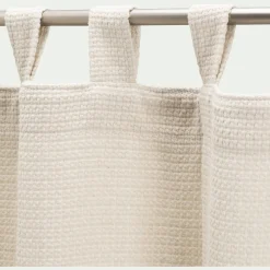 Rideau à passants en polyester texturé 140x250cm - blanc écru