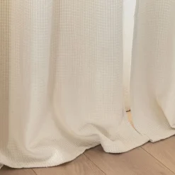 Rideau à passants en polyester texturé 140x250cm - blanc écru