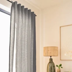 Rideau à pattes cachées en coton 130x250cm - gris