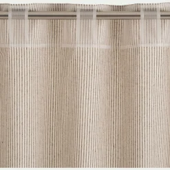 Rideau à pattes cachées en coton à rayures 130x250cm - beige