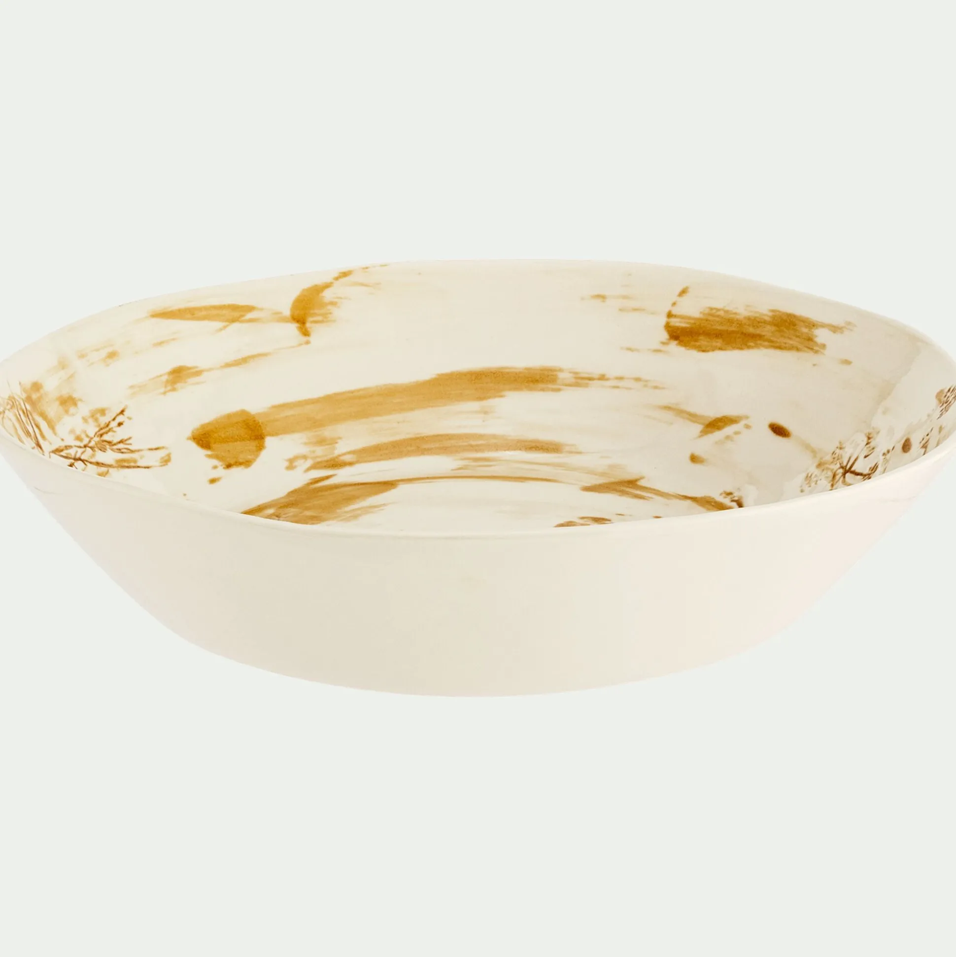 Saladier en grès D35cm - jaune argan