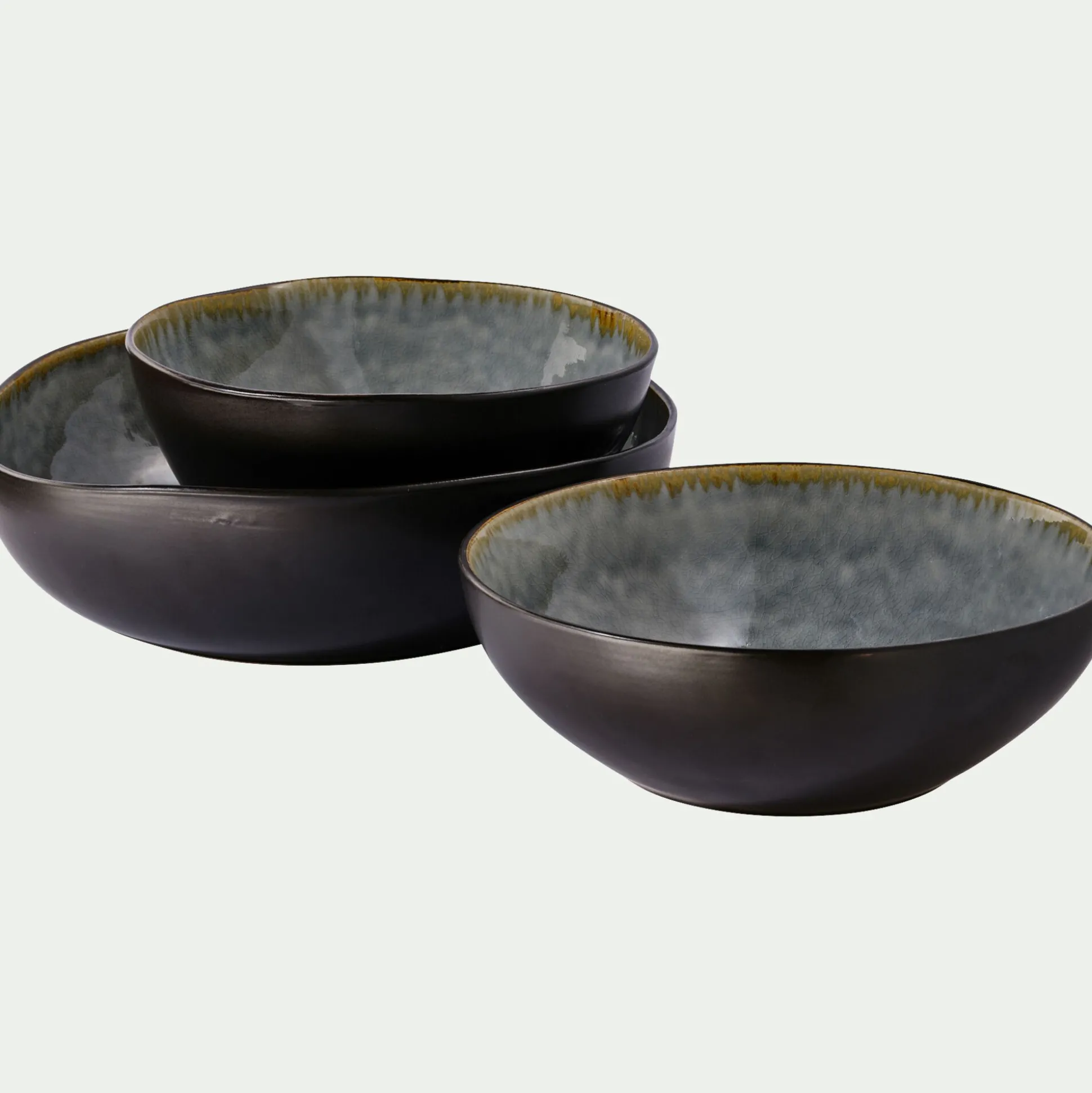 Saladier en grès émail réactif D33cm - gris