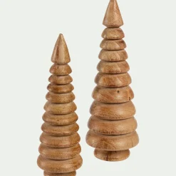 Sapin décoratif à poser en bois de manguier H20cm - naturel