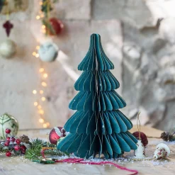 Sapin décoratif à poser en papier H30cm - vert