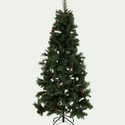 Sapin de Noël artificiel avec pommes de pin D78xH150cm - vert