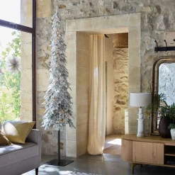 Sapin de Noël artificiel enneigé D60xH240cm - blanc