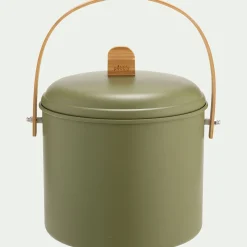 Seau à compost en métal et bambou 7L - vert