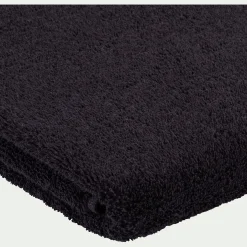 Serviette de bain brodé en coton - noir 50x100cm