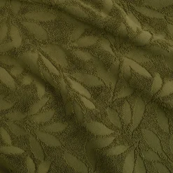 Serviette de toilette en coton motif floral 50x100cm - vert mousse