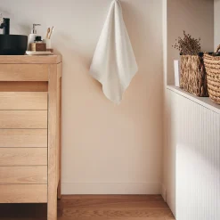 Serviette de toilette en bouclettes de coton bio - blanc ventoux 50x90cm