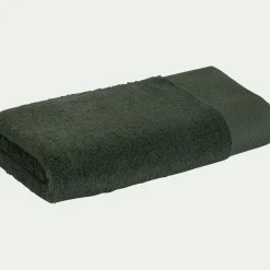 Serviette de toilette en coton peigné - vert cèdre 50x100cm