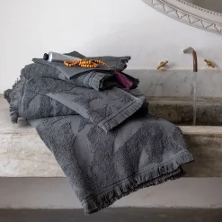 Serviette de toilette en coton - vert cèdre 50x100cm