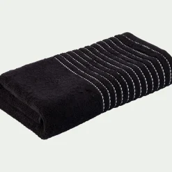 Serviette de toilette en coton - noir 50x100cm