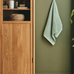 Serviette de toilette en bouclettes de coton bio 50x90cm - vert olivier