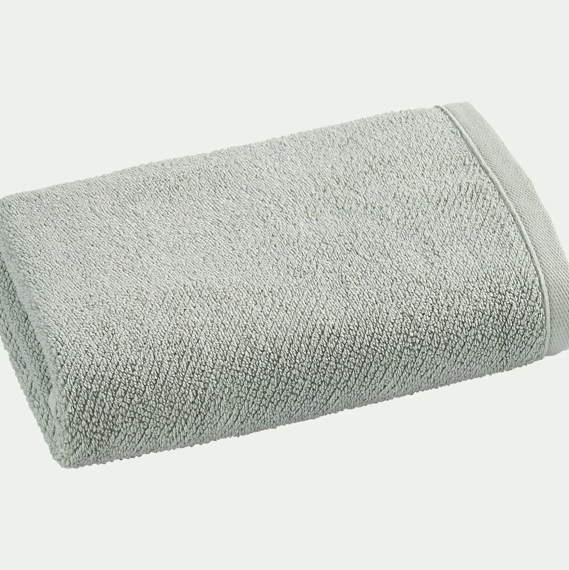 Serviette de toilette en bouclettes de coton bio 50x90cm - vert olivier