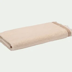 Serviette de toilette frangée en coton 50x100cm - blanc écru