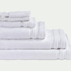 Serviette de toilette qualité hôtelière en coton - blanc 50x100cm