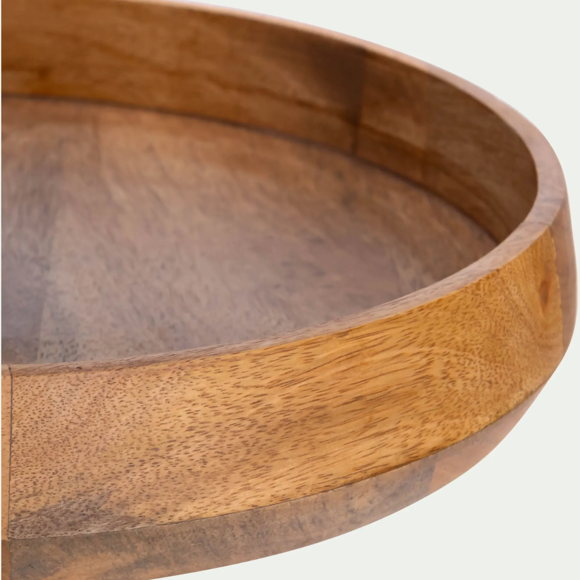 Serviteur 2 étages en bois de manguier H47cm - bois clair