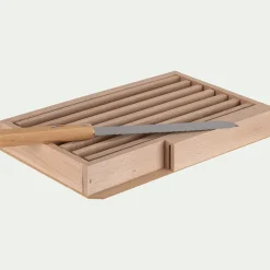 Set de planche à pain et couteau en bois de hêtre - naturel