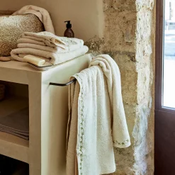 Set de salle de bain en grès - blanc