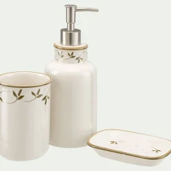 Set de salle de bain en grès - blanc