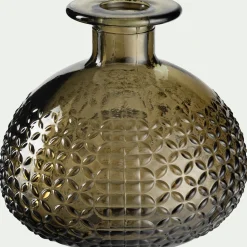 Soliflore en verre à motif H12cm - vert