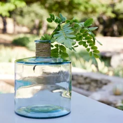 Soliflore en verre recyclé h26cm - transparent