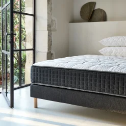 Sommier tapissier 140x190cm - gris anthracite