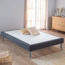 Sommier tapissier 140x200cm - gris anthracite