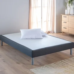 Sommier tapissier 140x190cm gris anthracite