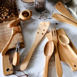 Spatule bout rond en bois d'olivier