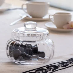 Sucrier avec couvercle en verre - transparent