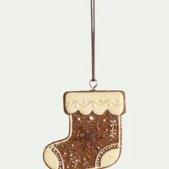 Suspension de Noël biscuit H6,5cm - marron (modèle aléatoire)