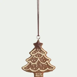 Suspension de Noël biscuit H6,5cm - marron (modèle aléatoire)