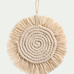 Suspension de Noël en coton D10cm - blanc