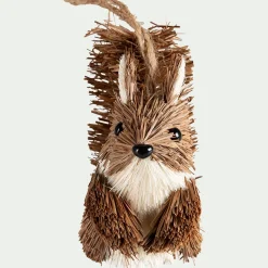 Suspension de Noël en herbe forme écureuil H10cm - naturel