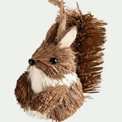 Suspension de Noël en herbe forme écureuil H10cm - naturel