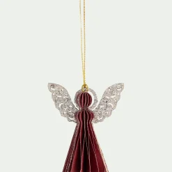 Suspension de Noël en papier H6cm - rouge (modèle aléatoire)