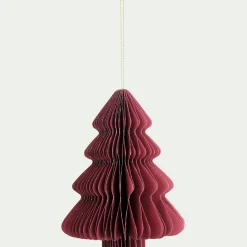 Suspension de Noël sapin en papier H8cm - rouge