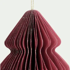 Suspension de Noël sapin en papier H8cm - rouge