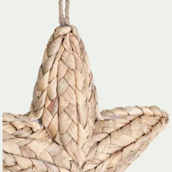 Suspension de Noël étoile en jacinthe d'eau H21cm - naturel