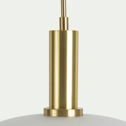 Suspension électrifiée à 3 globes en verre opalin H70cm - blanc