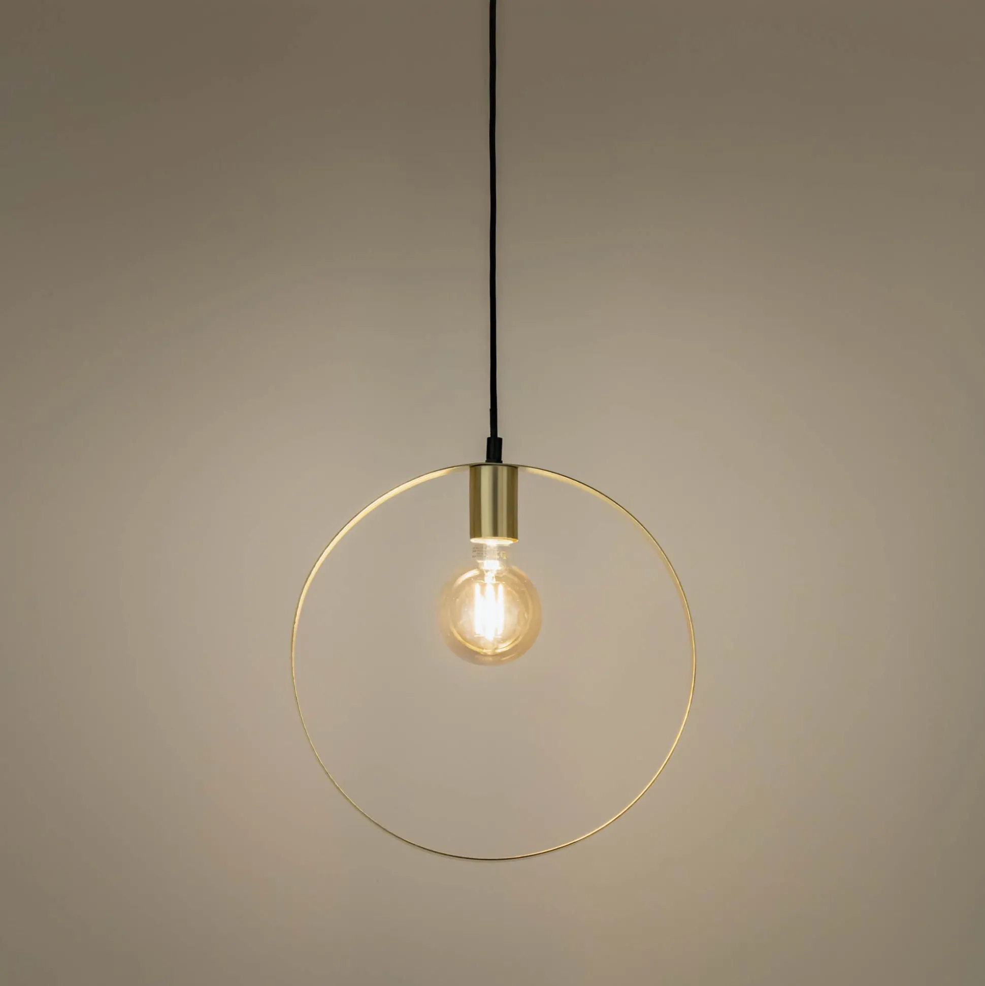 Suspension électrifiée cylindrique E27 en acier D35cm - doré