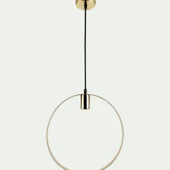 Suspension électrifiée cylindrique E27 en acier D35cm - doré