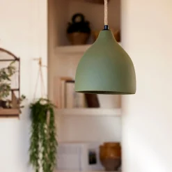 Suspension électrifiée en ciment D20cm - vert