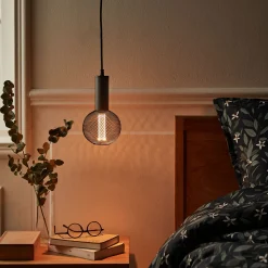 Suspension électrifiée en fer D10x150cm - noir