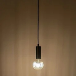 Suspension électrifiée en fer D10x150cm - noir