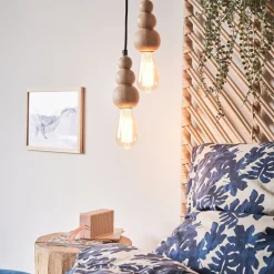 Suspension électrifiée en frêne H14,5cm - naturel