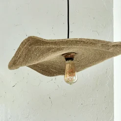Suspension électrifiée en jonc de mer D61cm - naturel